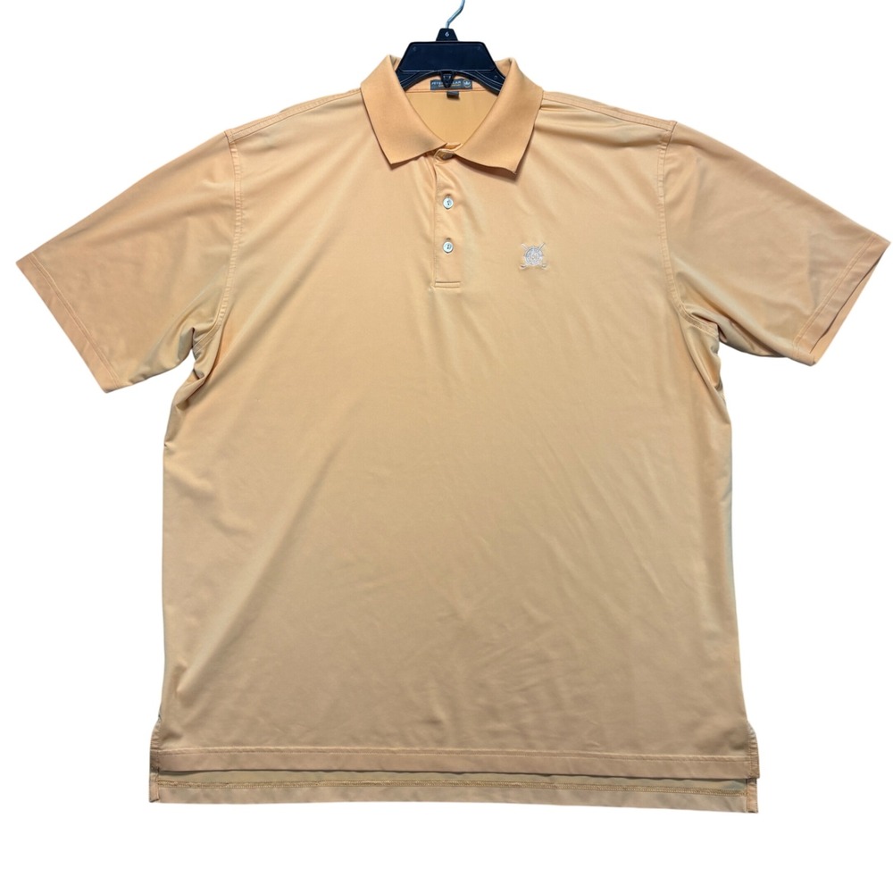 Peter Millar Summer Comfort Mens XL Orange Golf Polo Shirt Short Sleeve